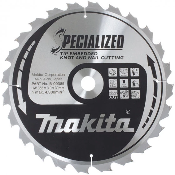 LAME CARBURE MAKITA Ø 165 MM ''SPECIALIZED'' BOIS AVEC CLOUS, POUR SCIES CIRCULAIRES (16 DENTS) -B-09329 1 LAME CARBURE MAKITA Ø 165 MM ''SPECIALIZED'' BOIS AVEC CLOUS, POUR SCIES CIRCULAIRES (16 DENTS) -B-09329