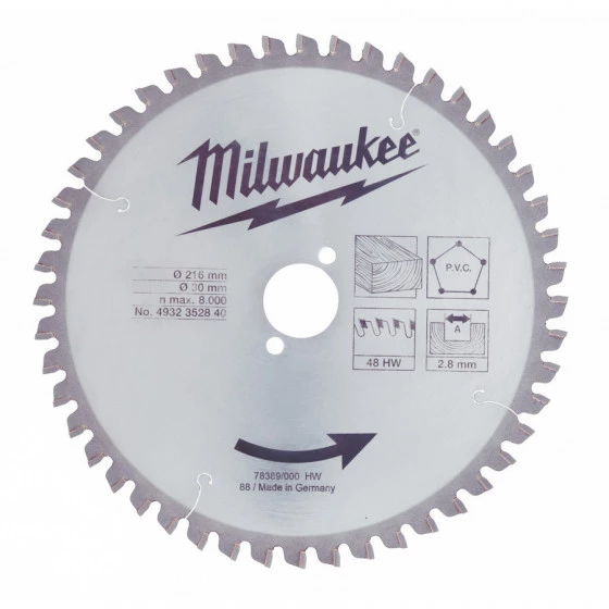 LAME SCIE CIRCULAIRE216MM/48 DTS (X1) MILWAUKEE ACCESSOIRES - 4932352840 1 LAME SCIE CIRCULAIRE216MM/48 DTS (X1) MILWAUKEE ACCESSOIRES - 4932352840